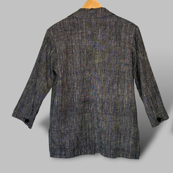 Ann May Silk Tweed Women's Blazer Coat Size 6 Fully Lined 4 Button Side Vents - Picture 2 of 12